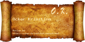 Ocker Krisztina névjegykártya